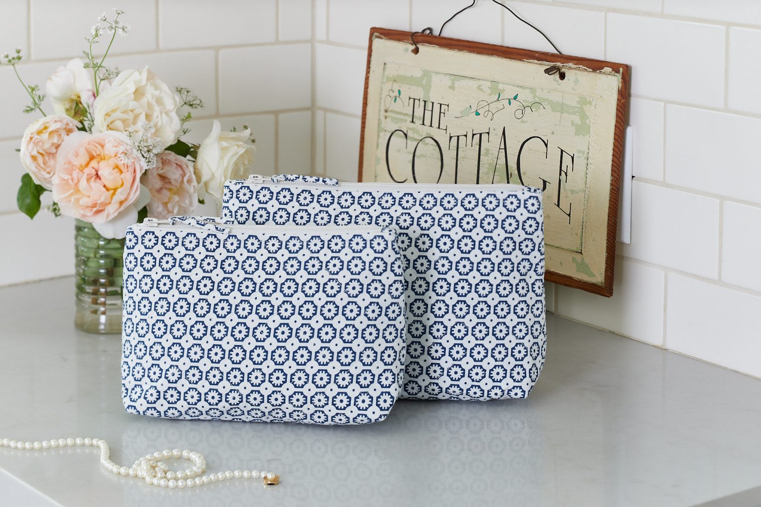 Carolina Indigo Cosmetic Bag