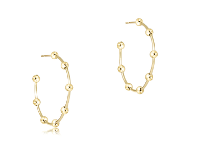 Enewton Beaded Simplicity 1.5" Post Hoop - 4mm Gold