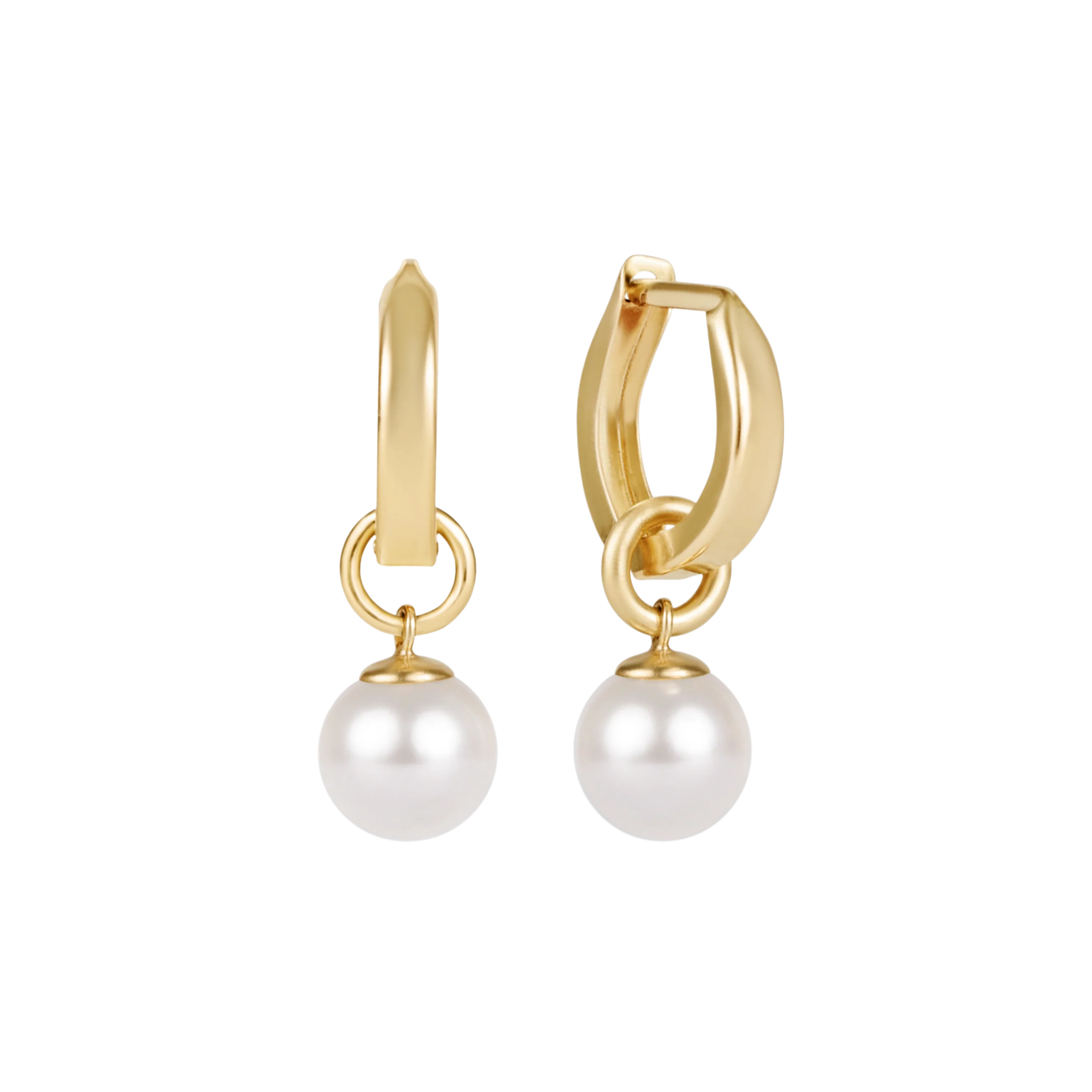 Enewton Huggie Gold 0.5" Hoop - Classic Pearl 8mm Charm