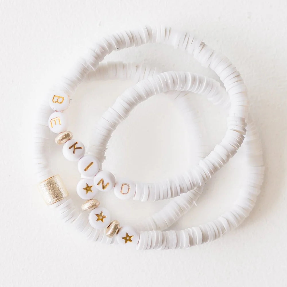 Emma- white disk bracelets includes 3