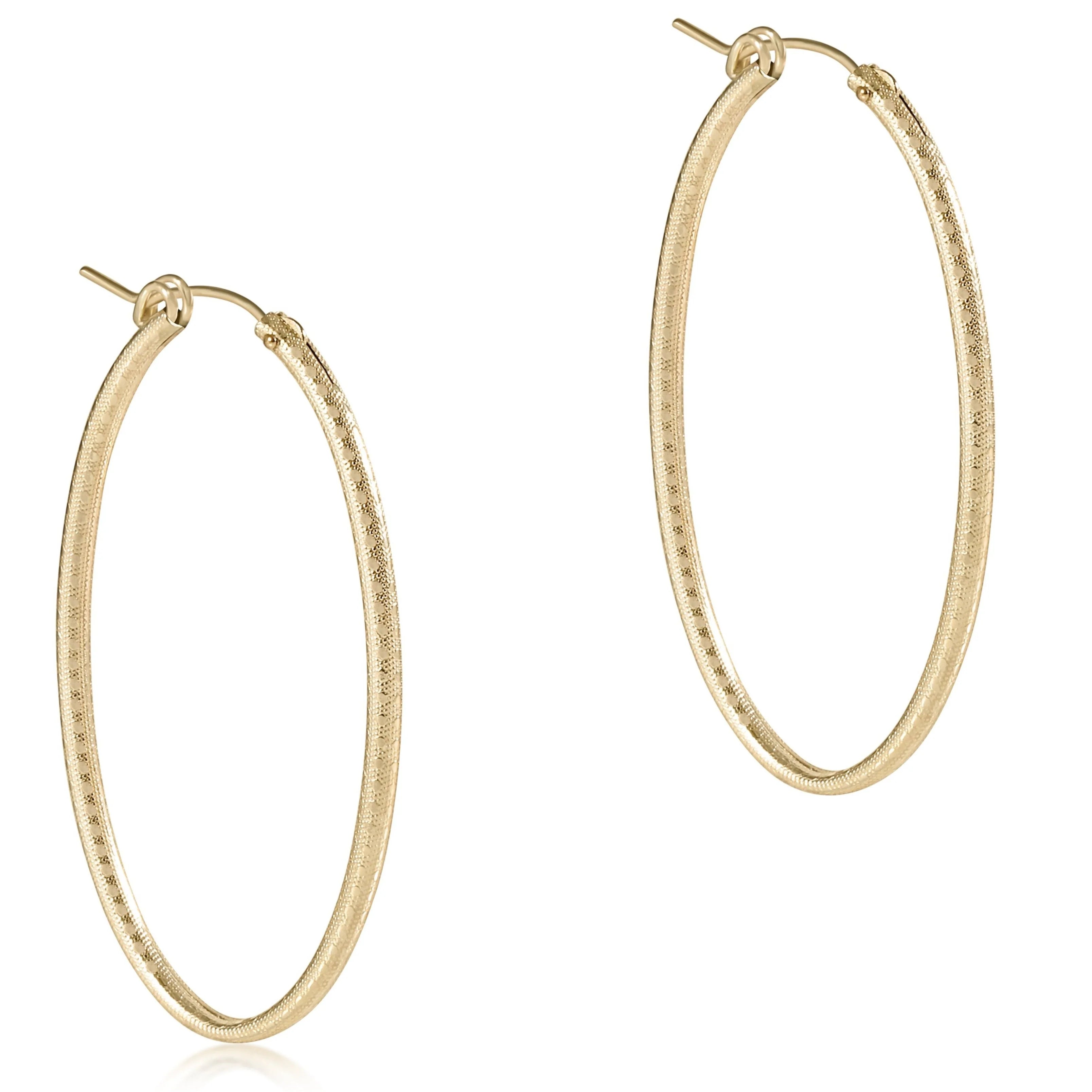 Enewton Oval Gold 2" Hoop - Textured