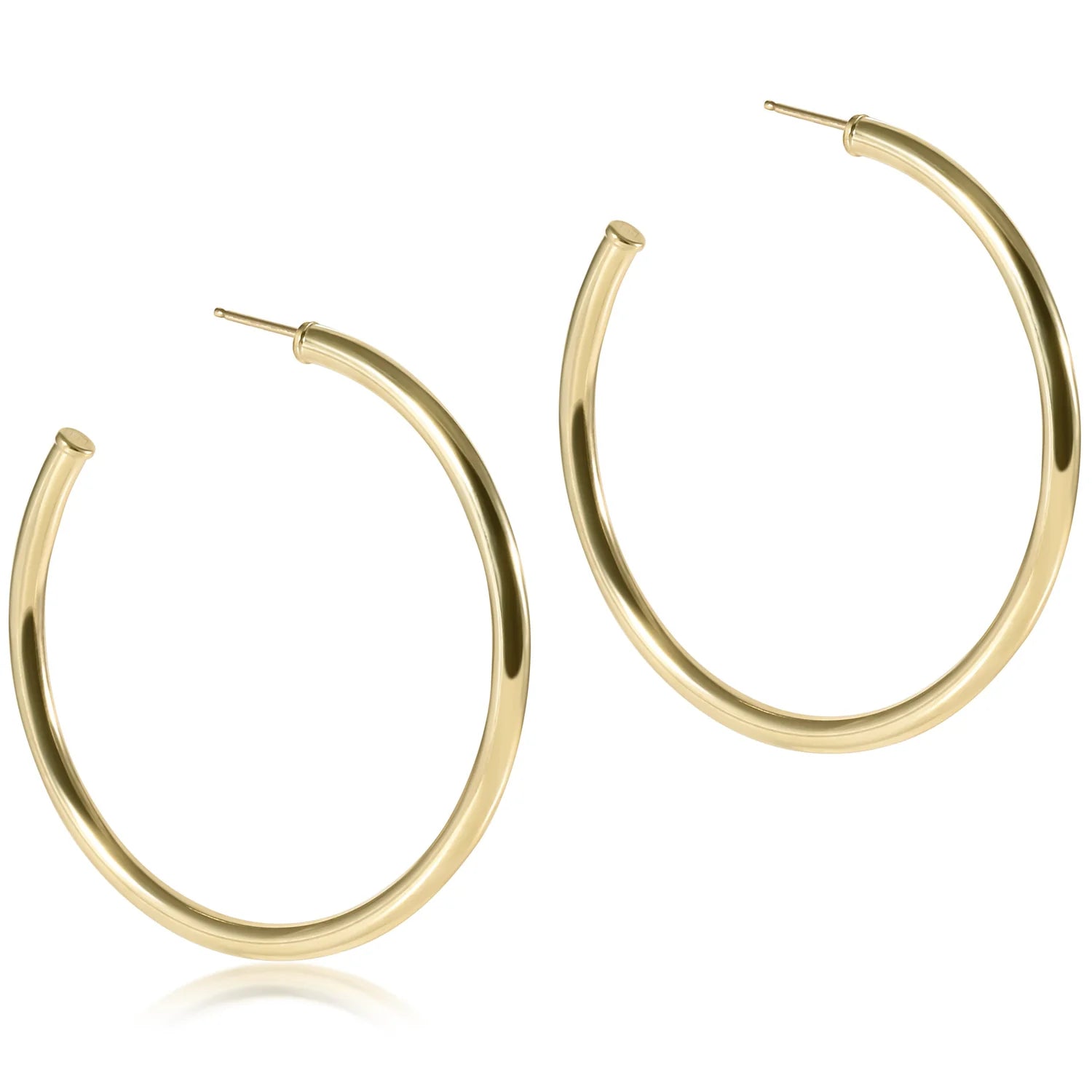 Enewton Round Gold 2" Post Hoop - 3mm Smooth