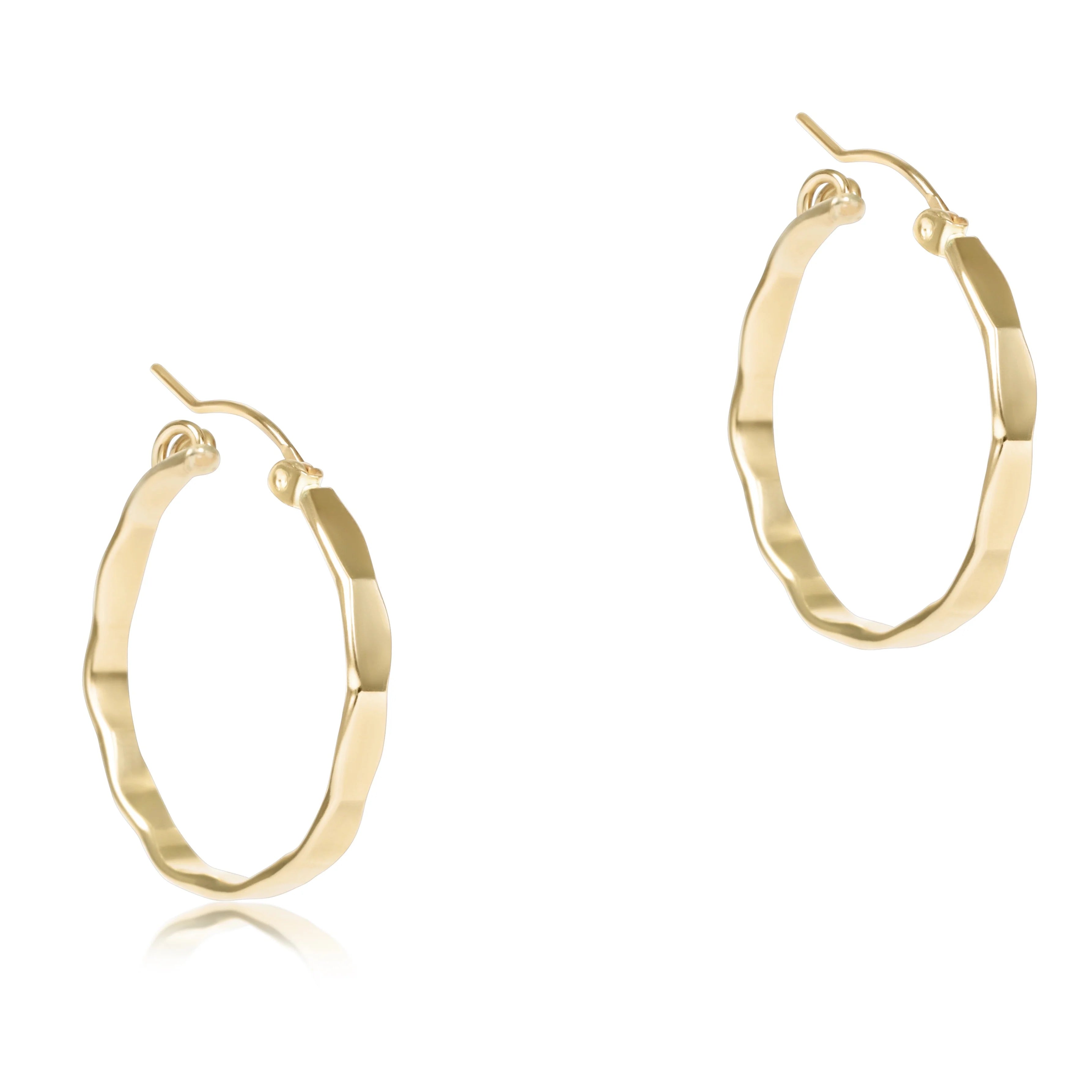 Enewton- Scalloped Round Gold 1.25" Hoop - Smooth