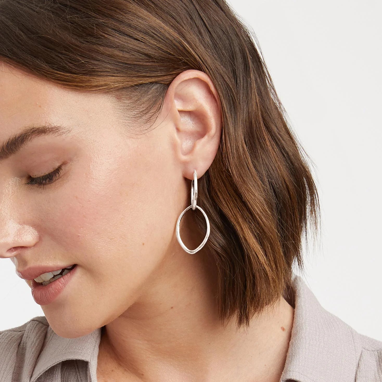 Fleur-de-Lis 2-in-1 Silver Earring