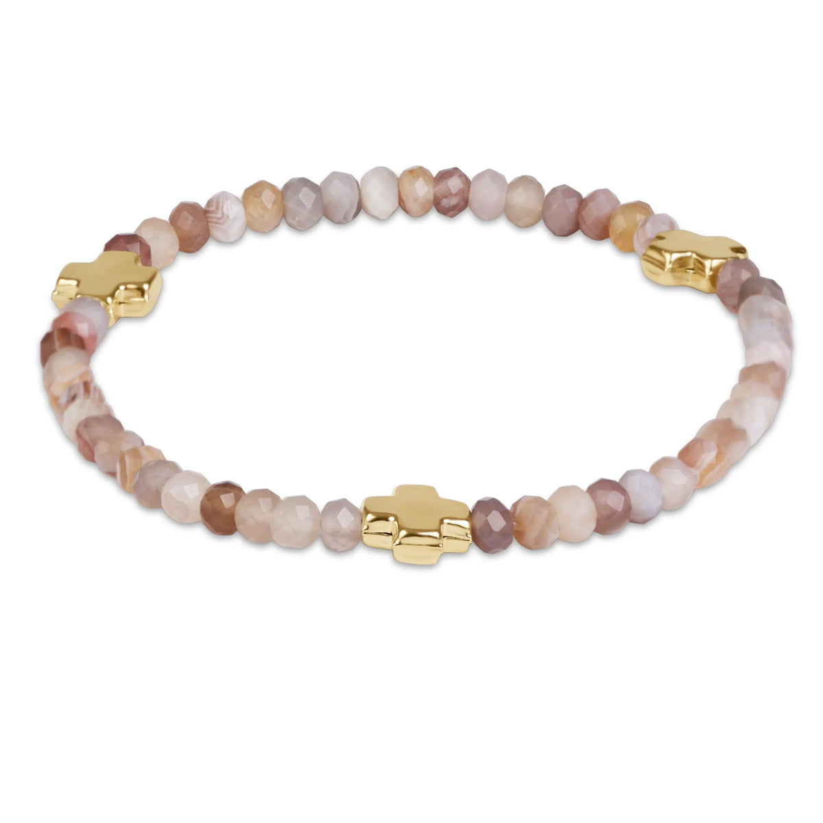 Enewton Signature Cross Gold 4mm Gemstone Bracelet