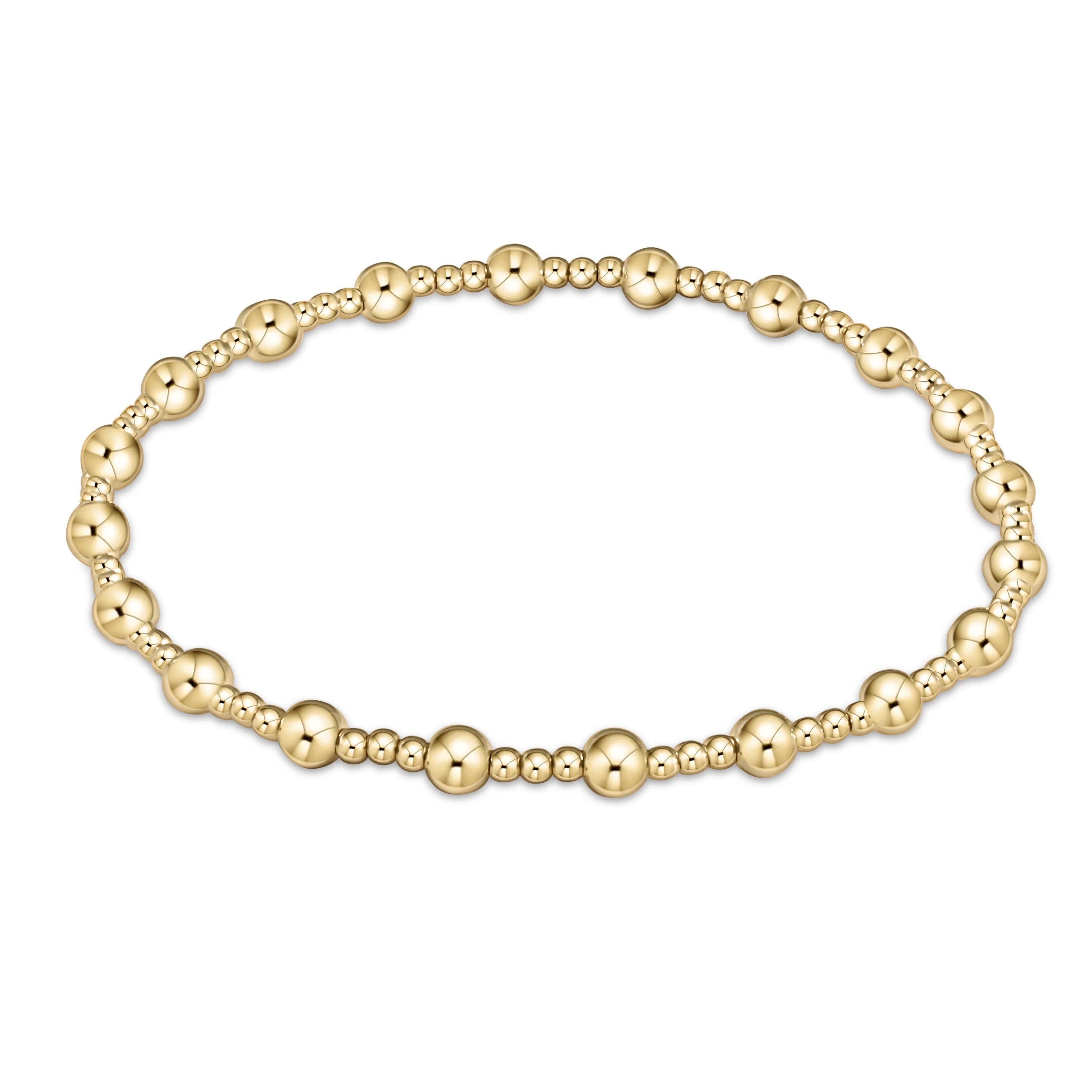 Enewton Extends Classic Sincerity Pattern Gold 4mm Bead Bracelet