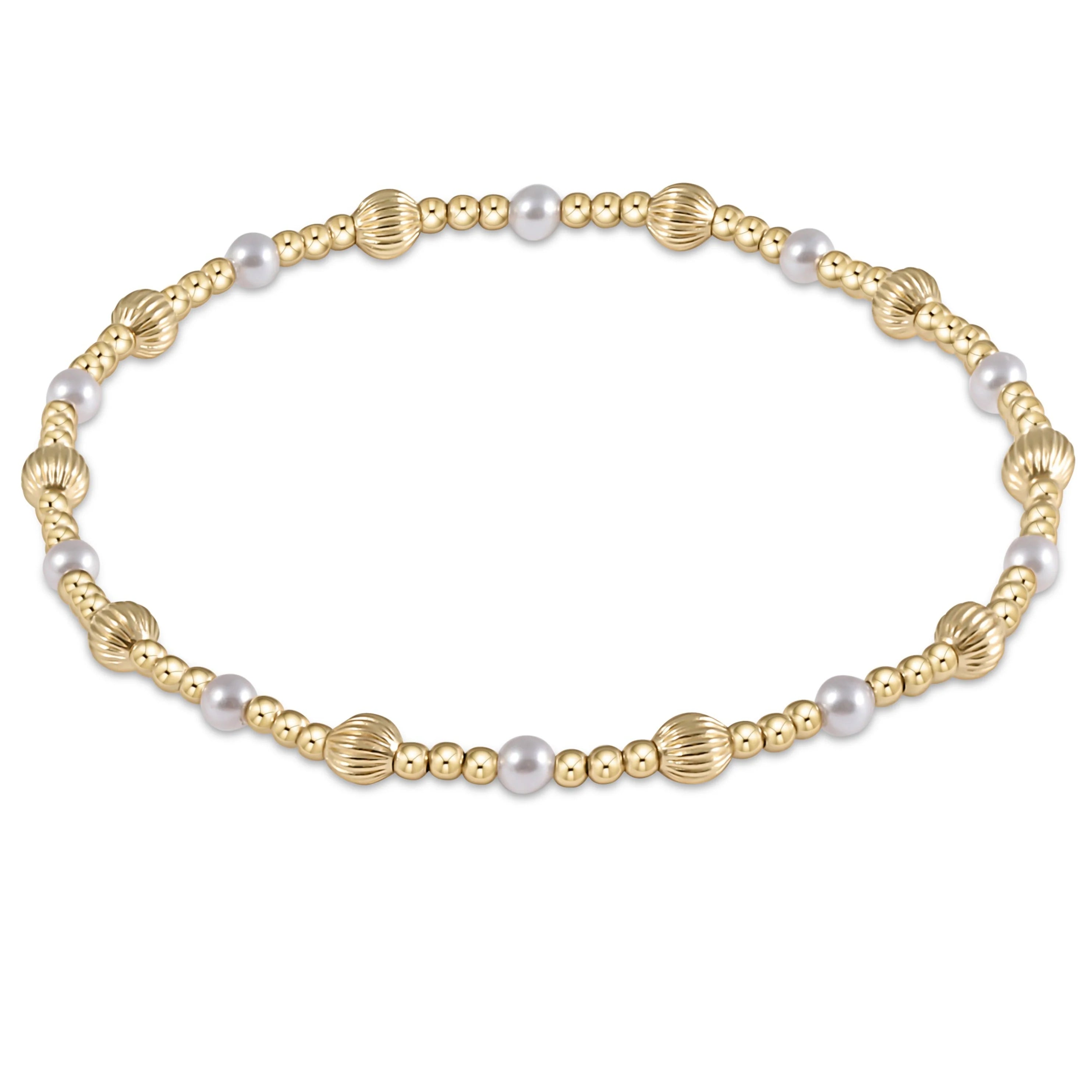 Enewton - Dignity Sincerity Gold 4mm Bracelet - Pearl