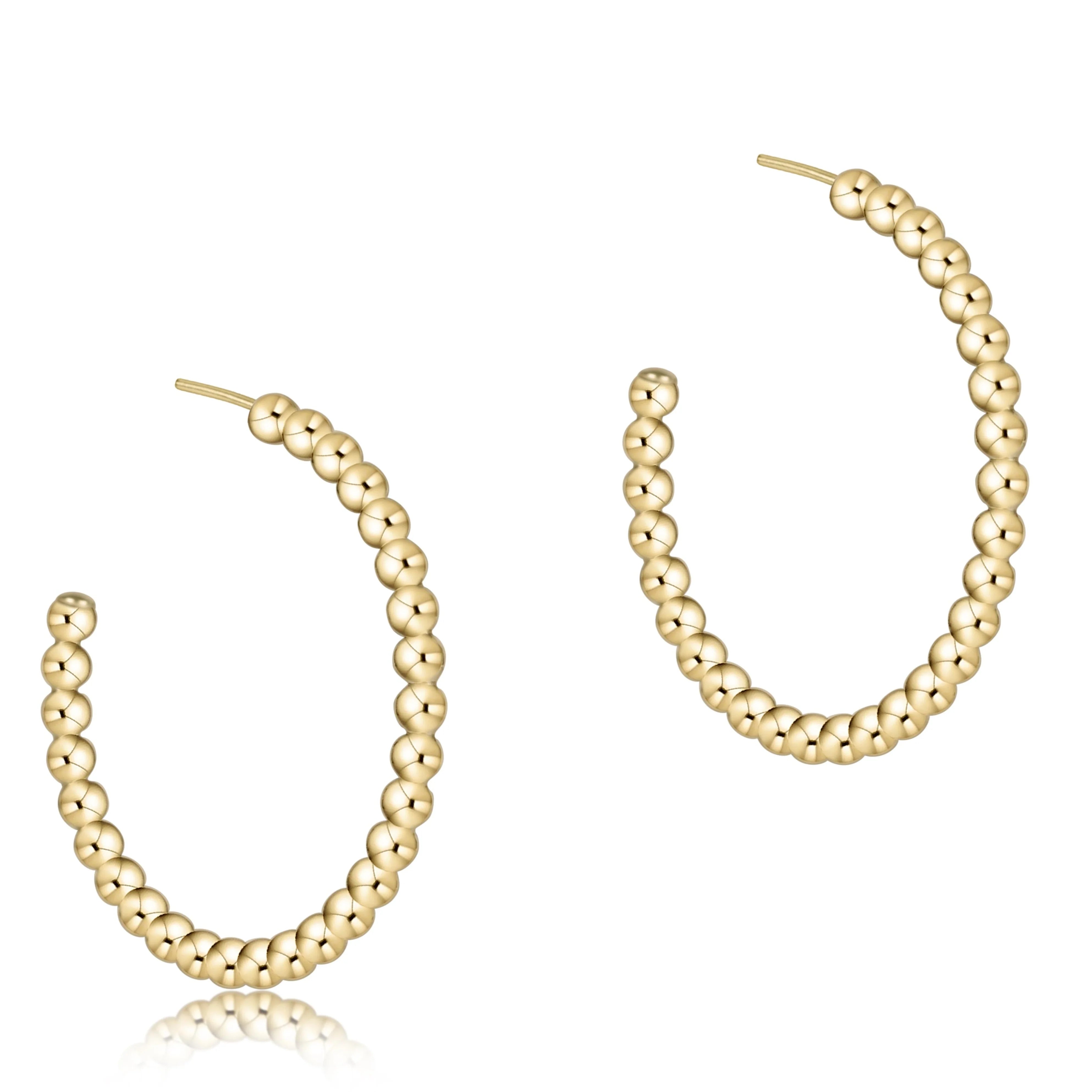 Enewton Beaded Classic 1.25" Post Hoop - 3mm gold