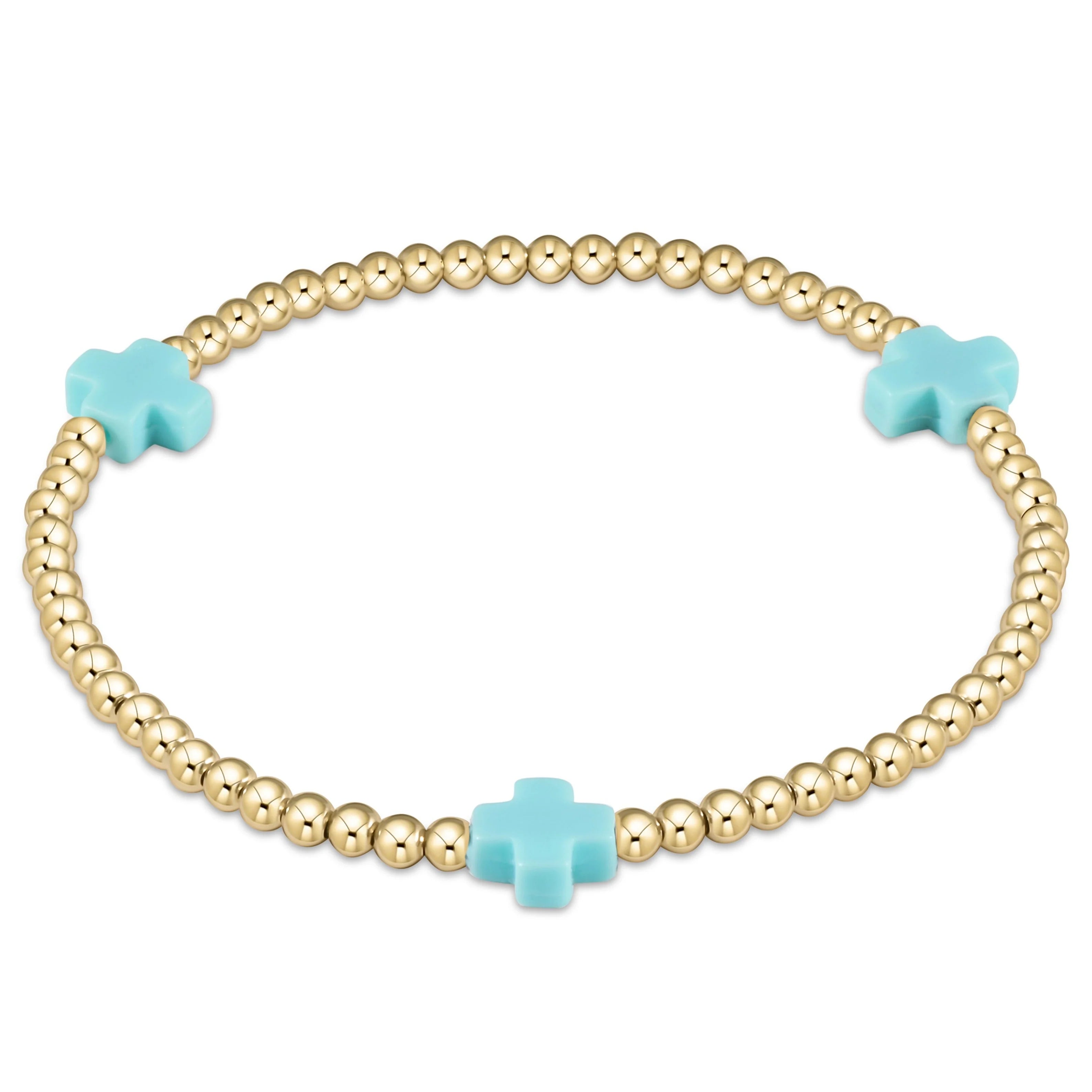 Enewton Extends Signature Cross Gold Pattern 3mm Bead Bracelet