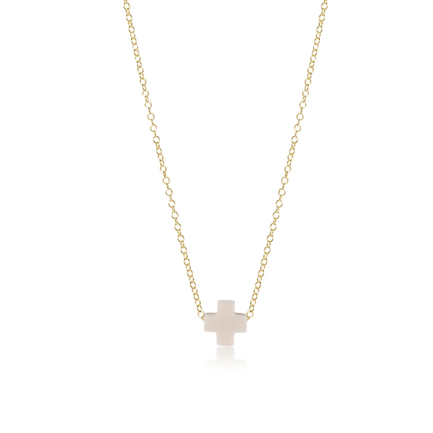 Enewton 16" Necklace Gold - Signature Cross Off White