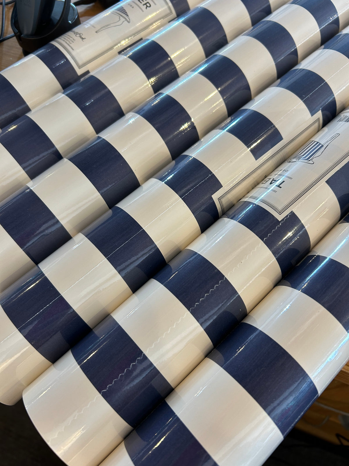 Navy Classic Stripe Runner 20" x 25"