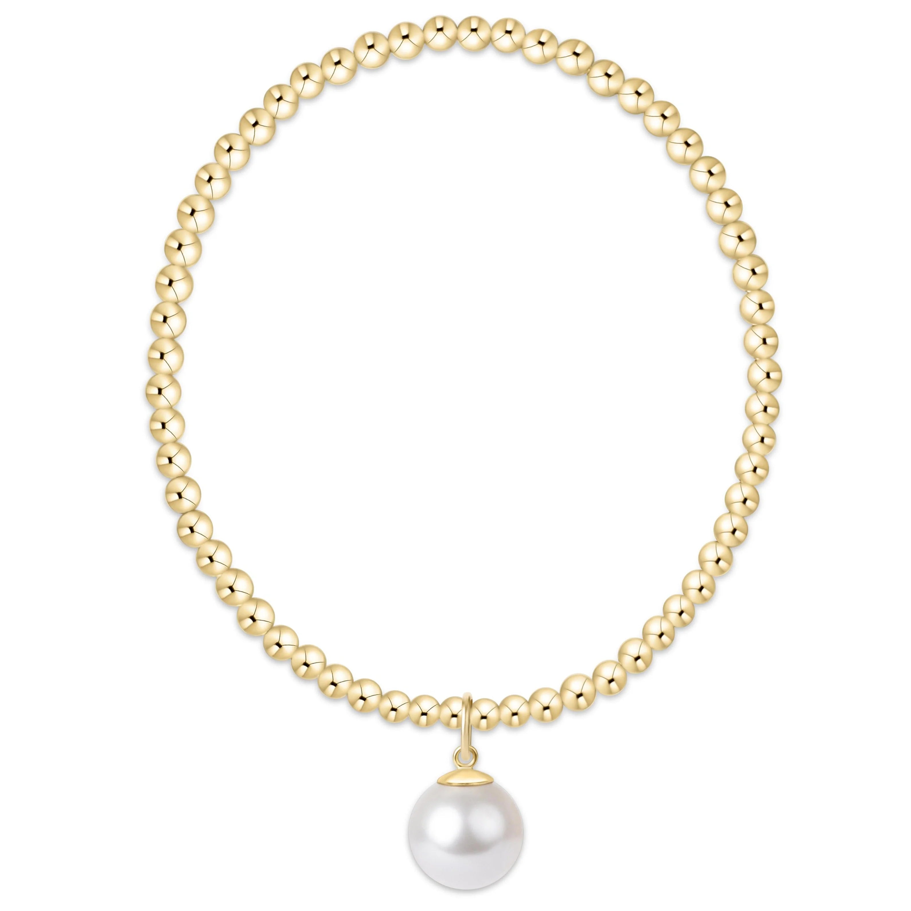 Enewton- Classic Gold 3mm Bracelet - Classic Pearl 10mm Charm