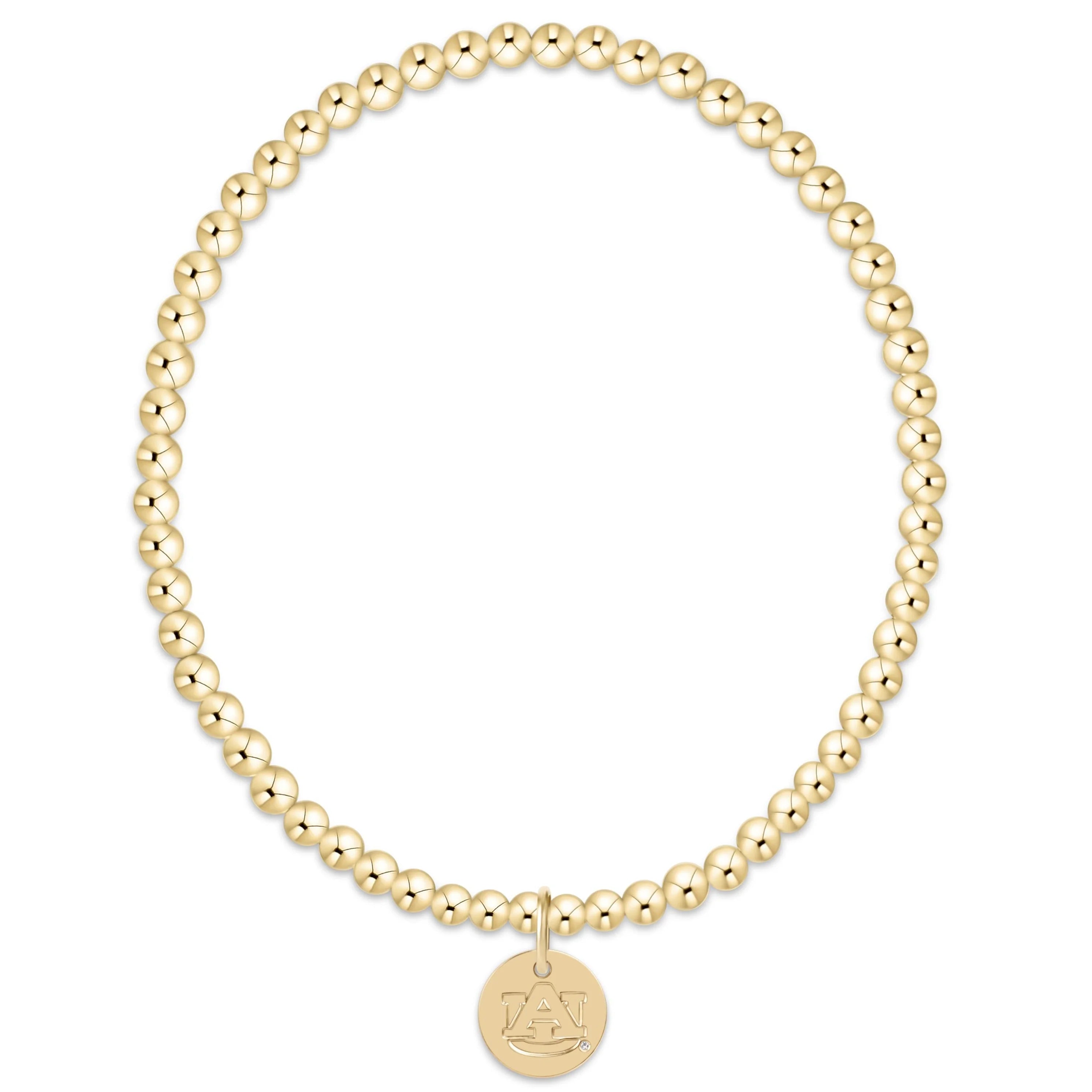 Enewton - Ecollegiate Classic Gold 3mm Bracelet - Auburn Disc