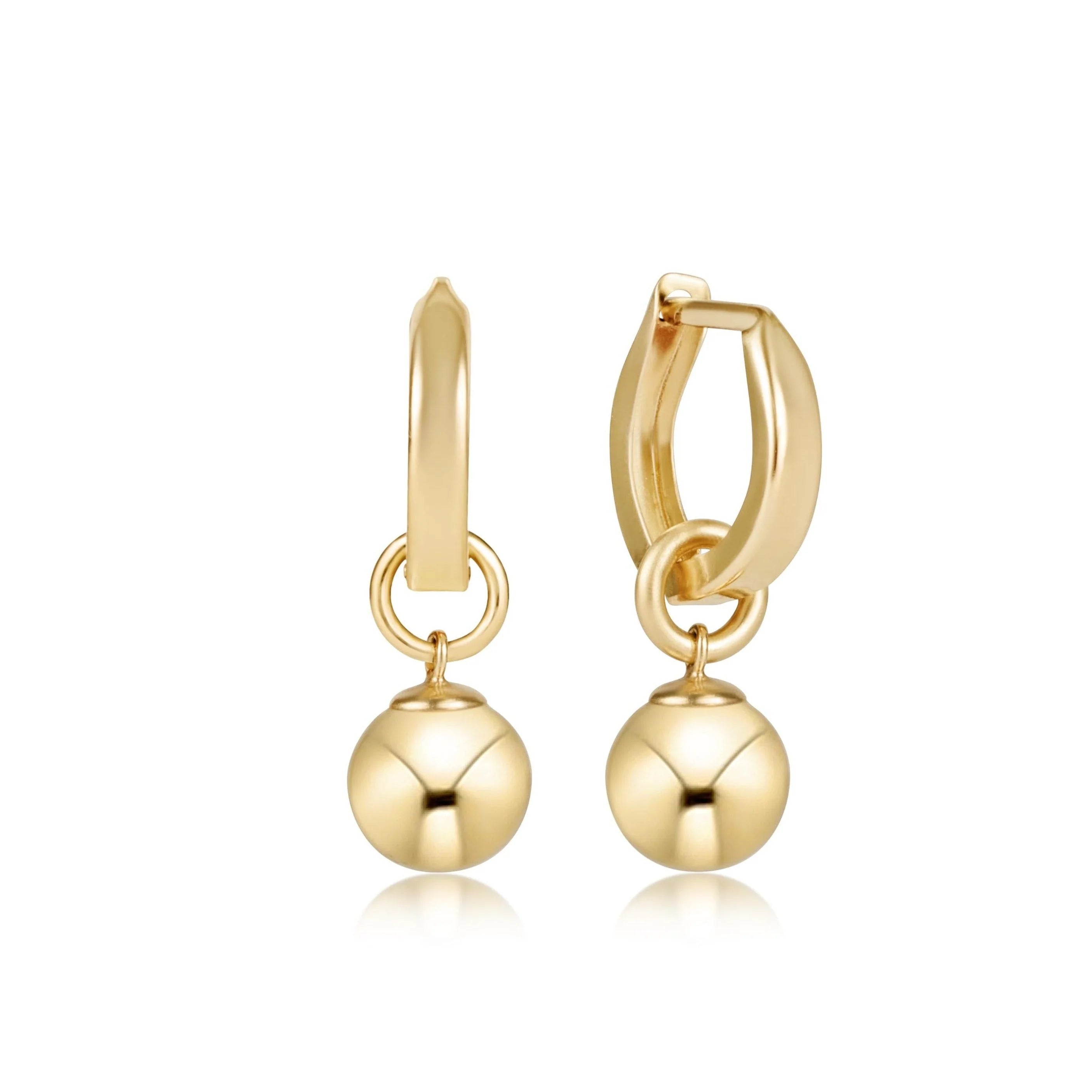 Enewton- Huggie Gold 0.5" Hoop - Classic Gold 8mm Charm