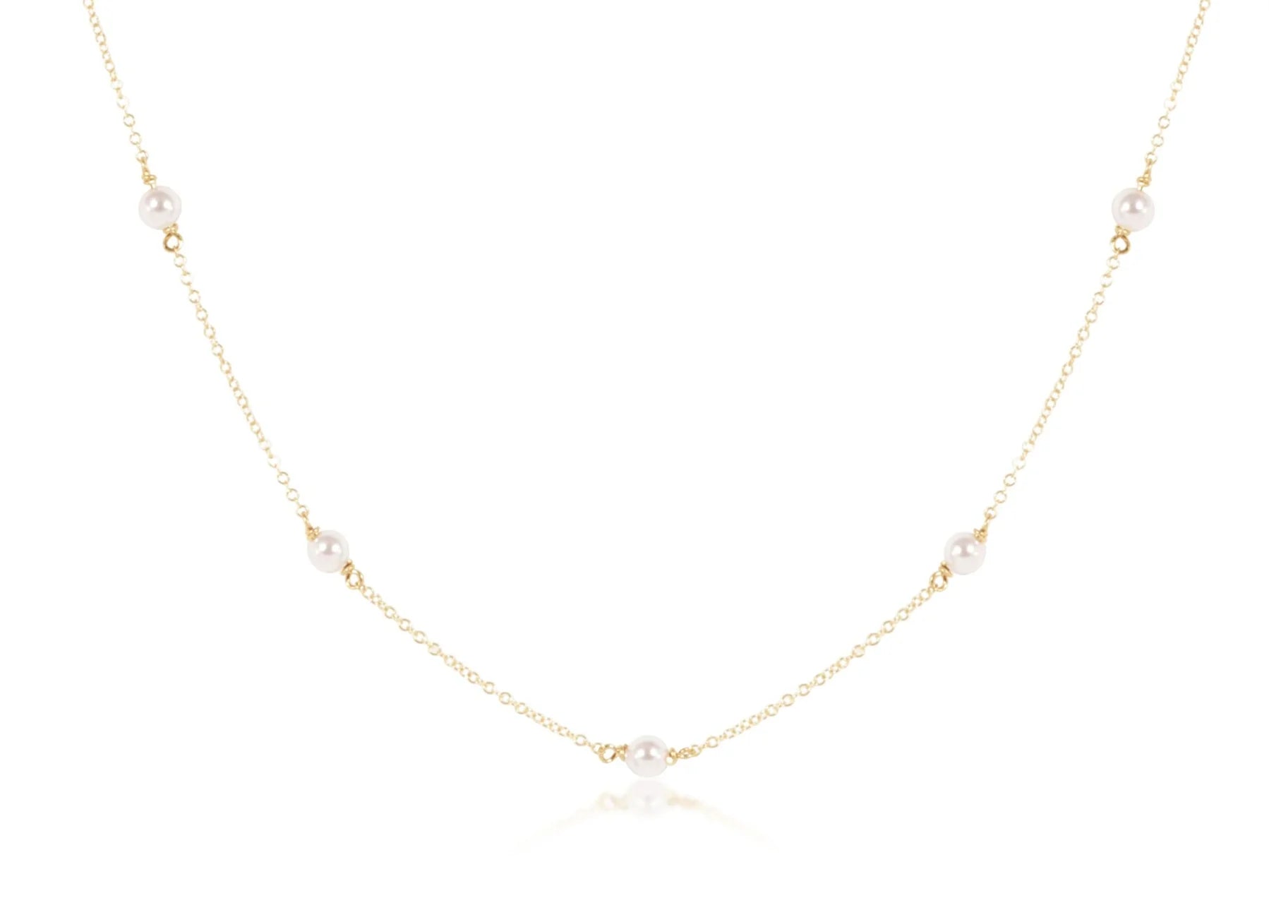 Enewton 17" Choker Simplicity Chain Gold - 4mm Pearl