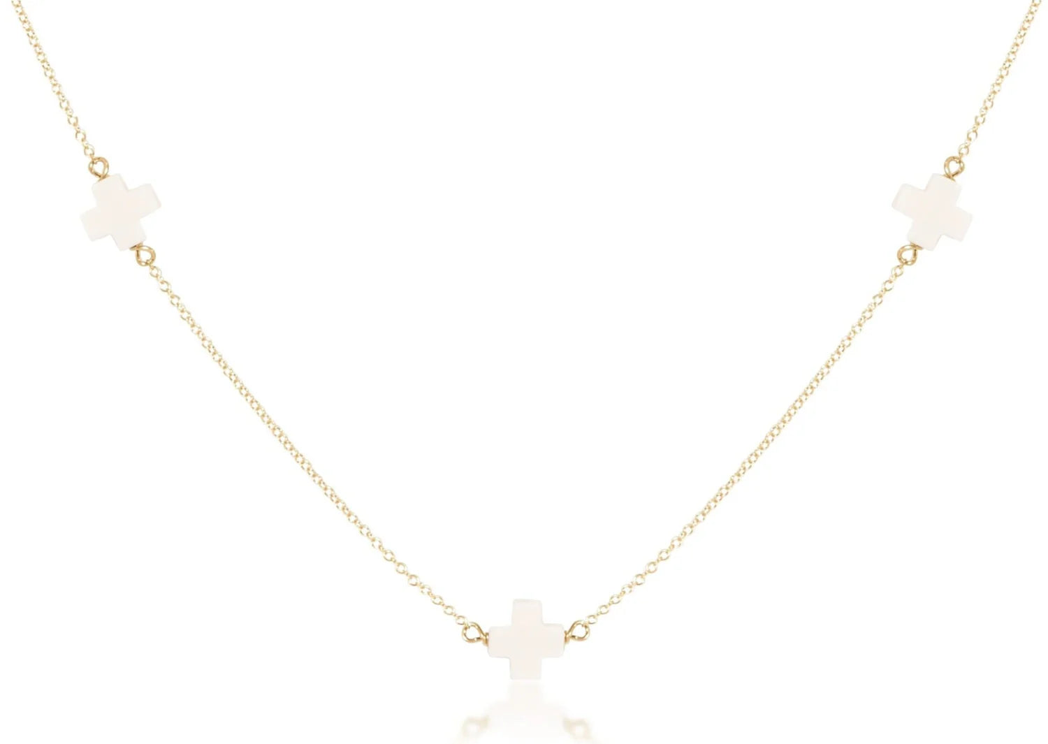 Enewton Choker Simplicity Chain Gold - Signature Cross Off-White