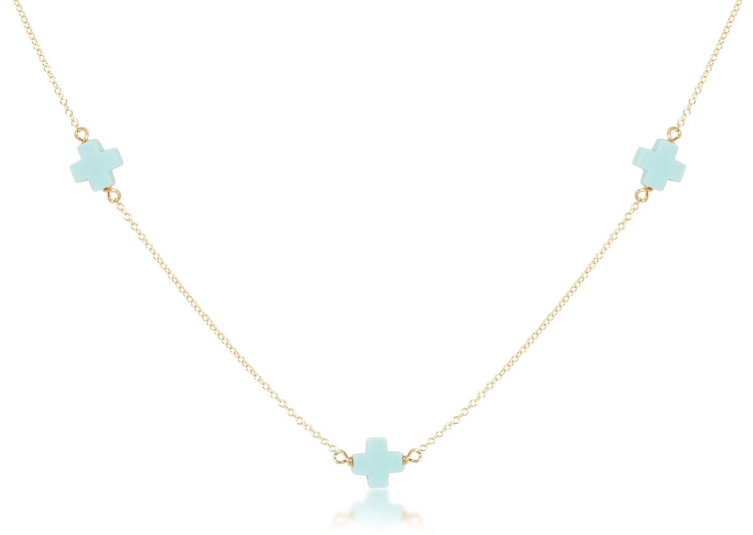 Enewton Choker Simplicity Chain Gold - Signature Cross Turquoise