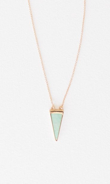 Ivy - Gold & green amazonite triangle