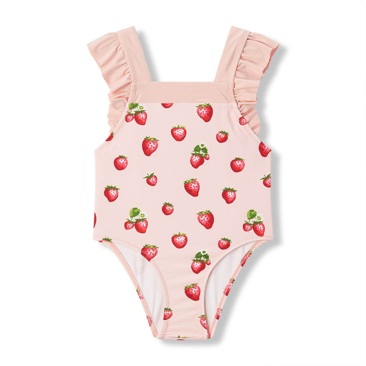 Ruffle Square Neck Swimsuit Strawberry 18-24M