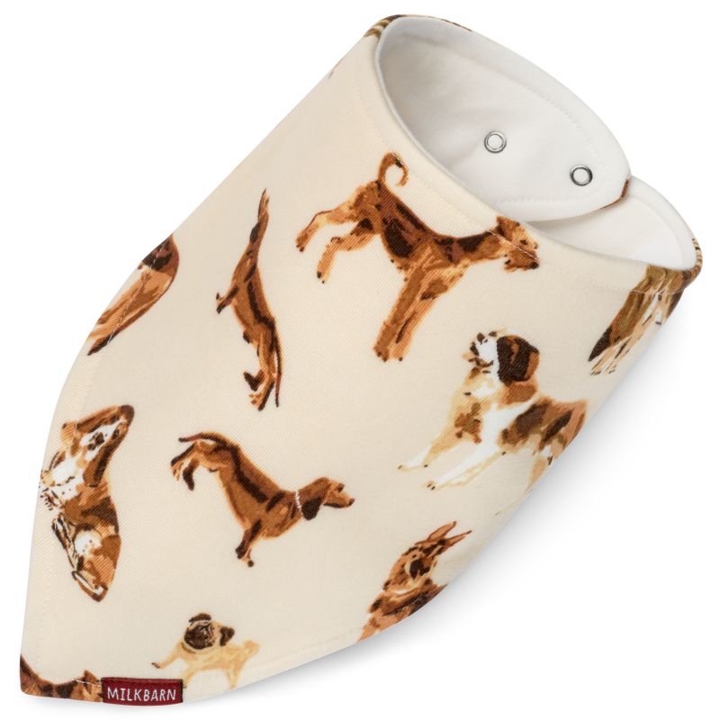 Organic Kerchief Bib Natural Dog