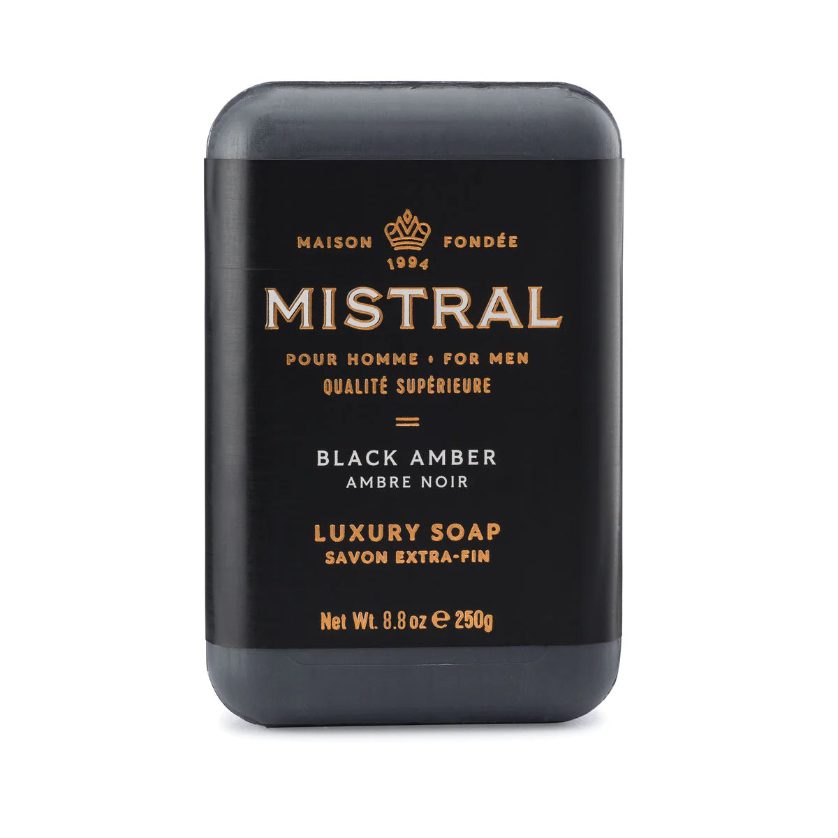 Men's Black Amber Bar Soap by Mistral