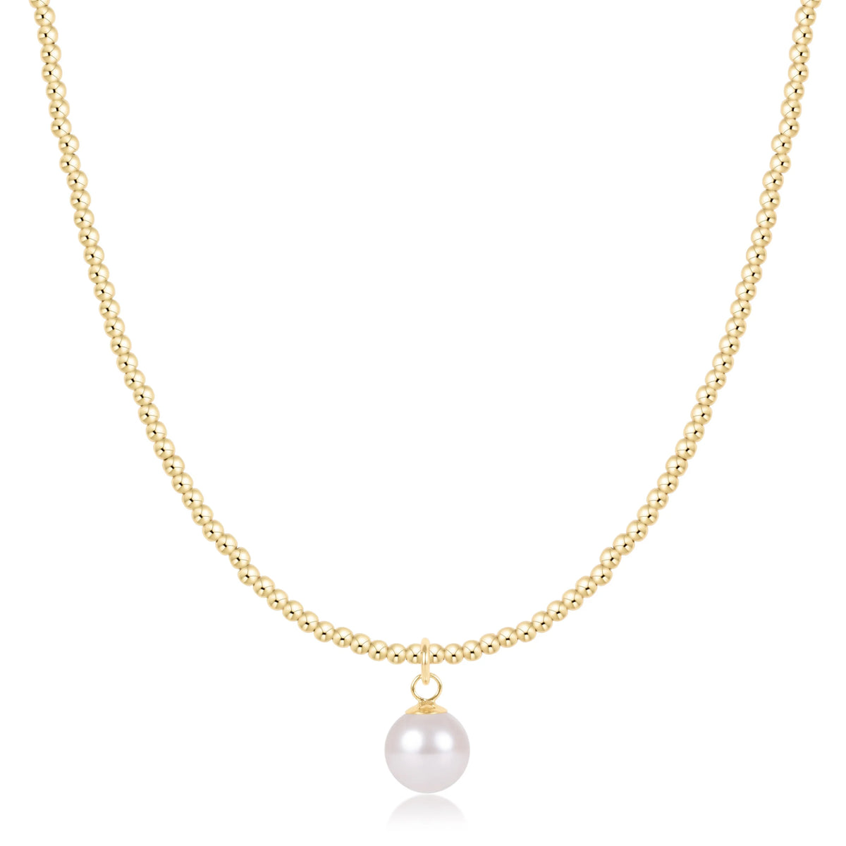 Enewton- 15" Choker Beaded - Classic Gold 2mm - Classic Pearl 8mm Charm