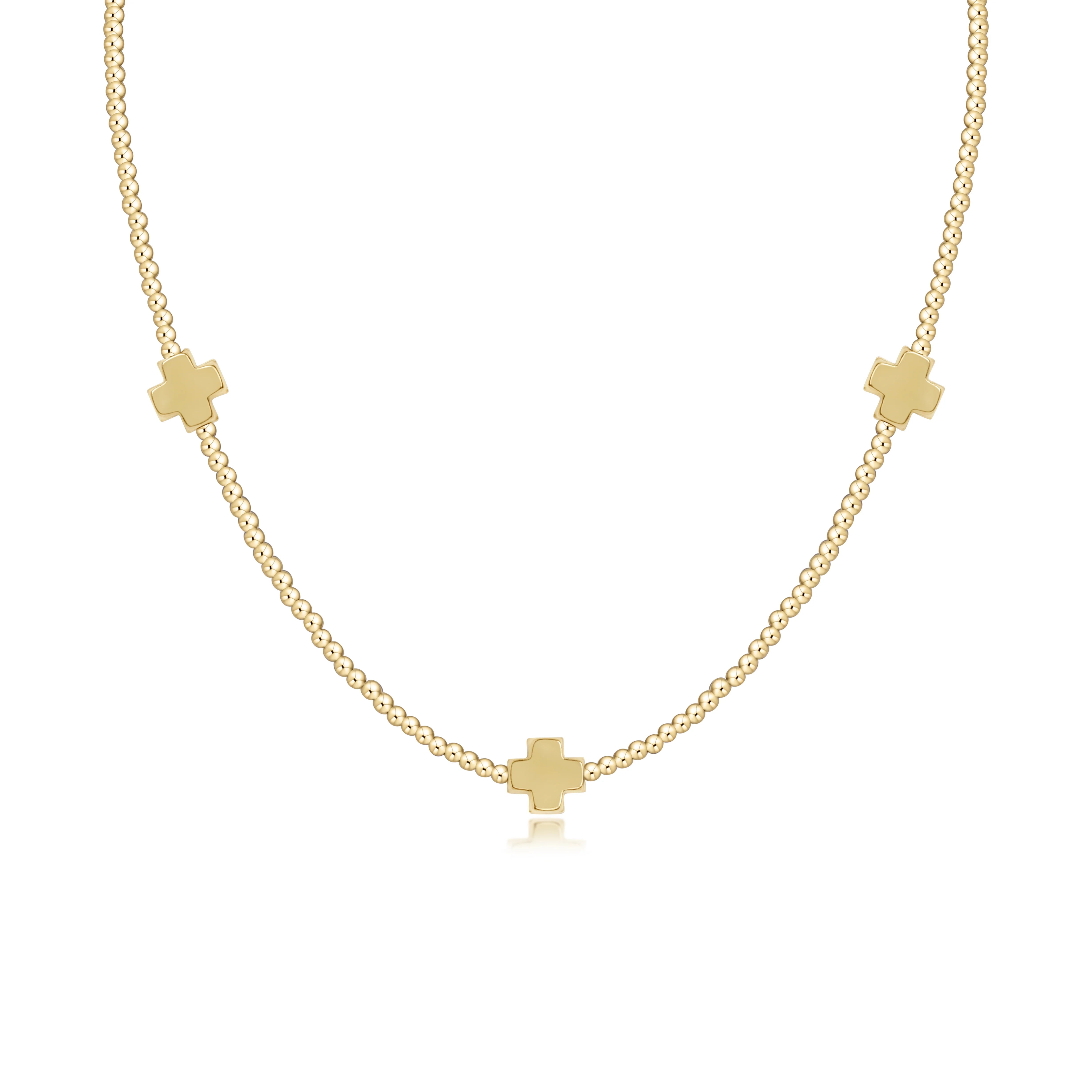 Enewton - Choker Beaded - Signature Cross 2mm Gold - Gold