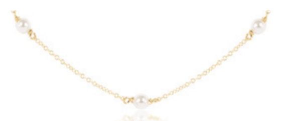 Enewton 15" Choker Simplicity Chain Gold 4mm Pearl