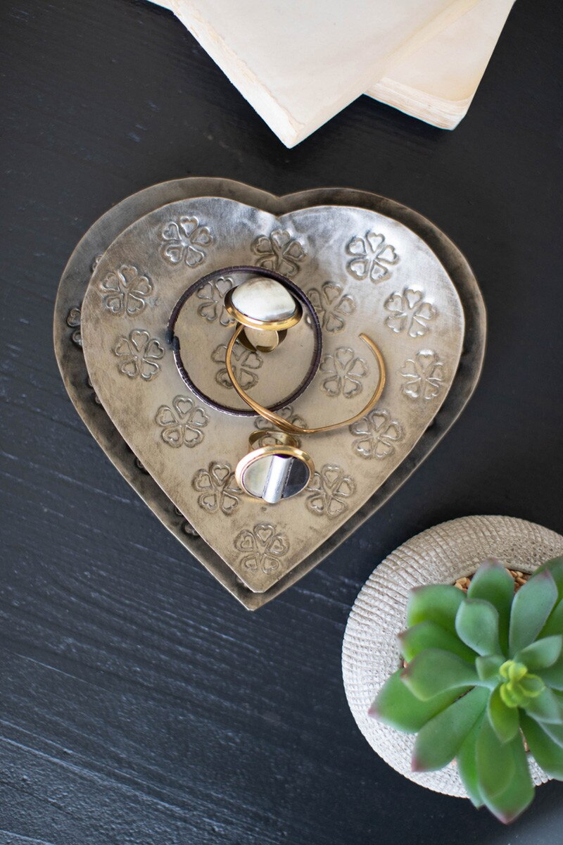 Metal Heart Bowls