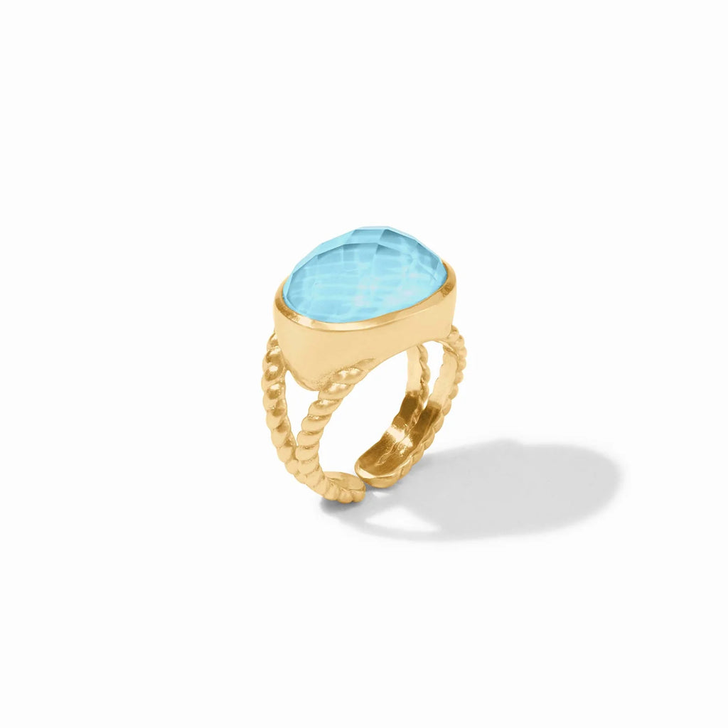 Nassau Statement Ring Iridescent Capri Blue / 7 from Julie Vos