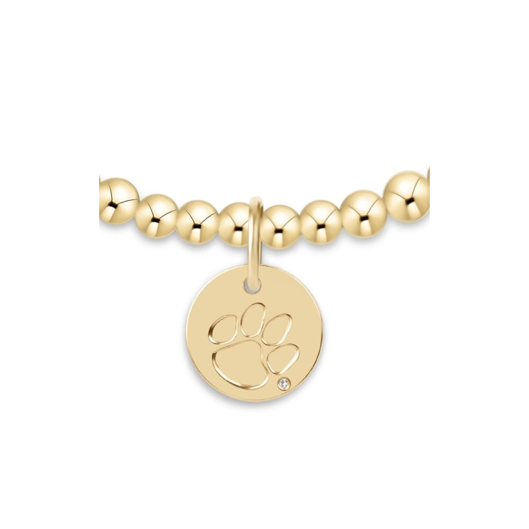 Ecollegiate Classic Gold 3mm Bracelet - Clemson Disc