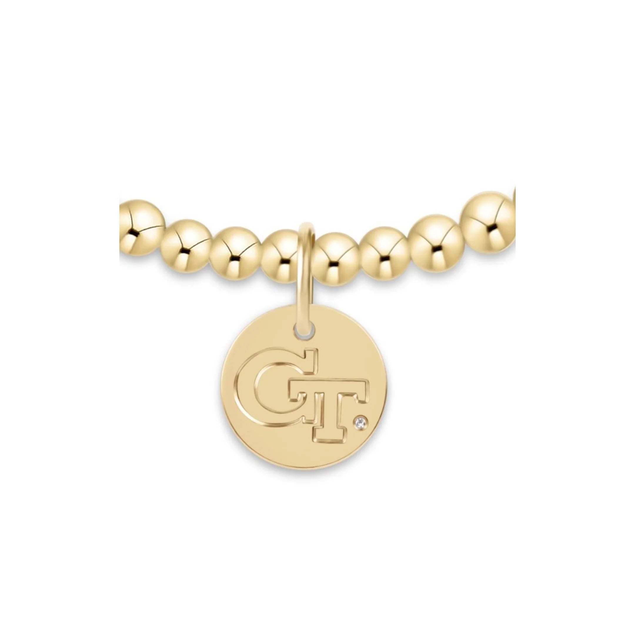 ECollegiate Classic Gold 3mm Bracelet - GA Tech Disc