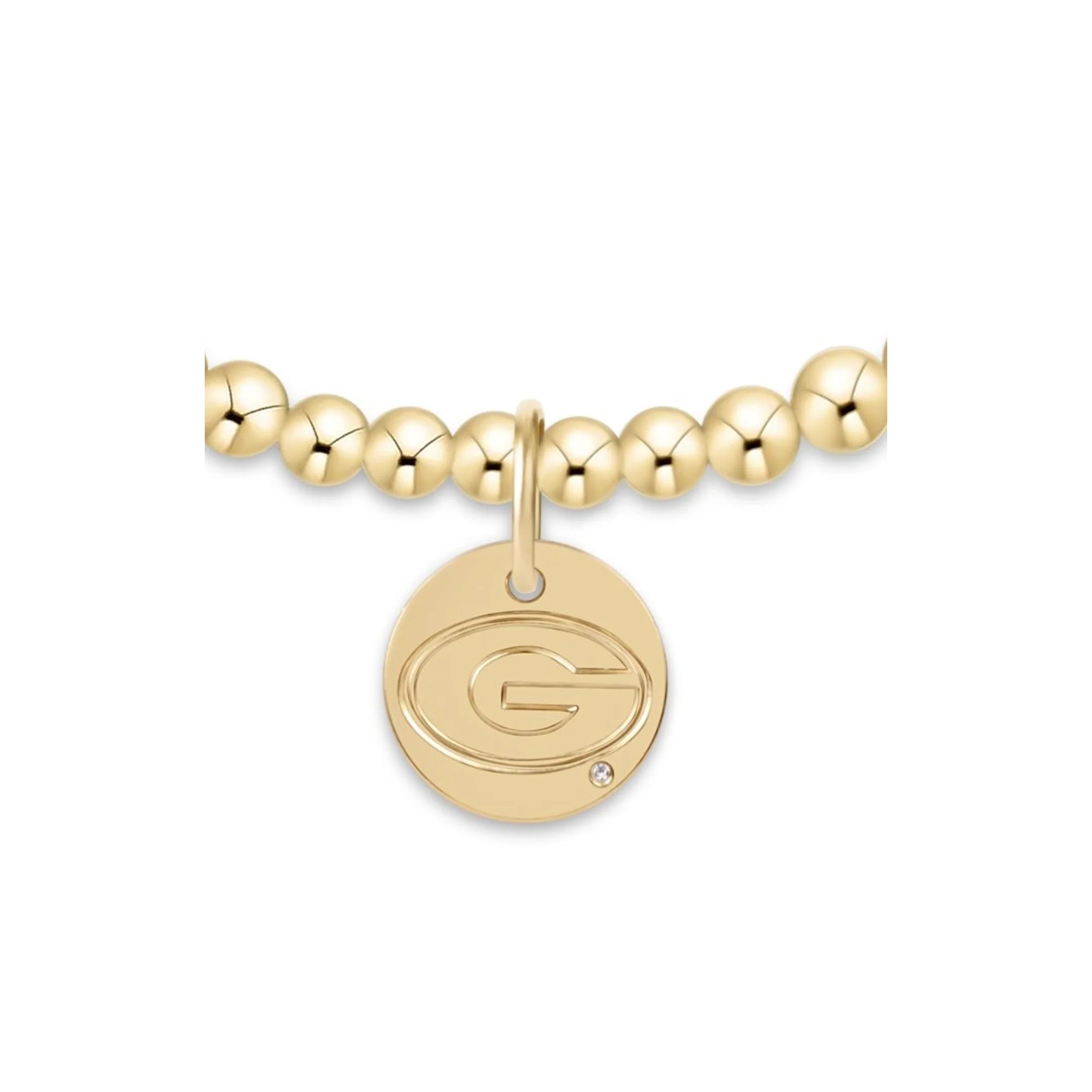ECollegiate Classic Gold 3mm Bracelet - UGA Disc