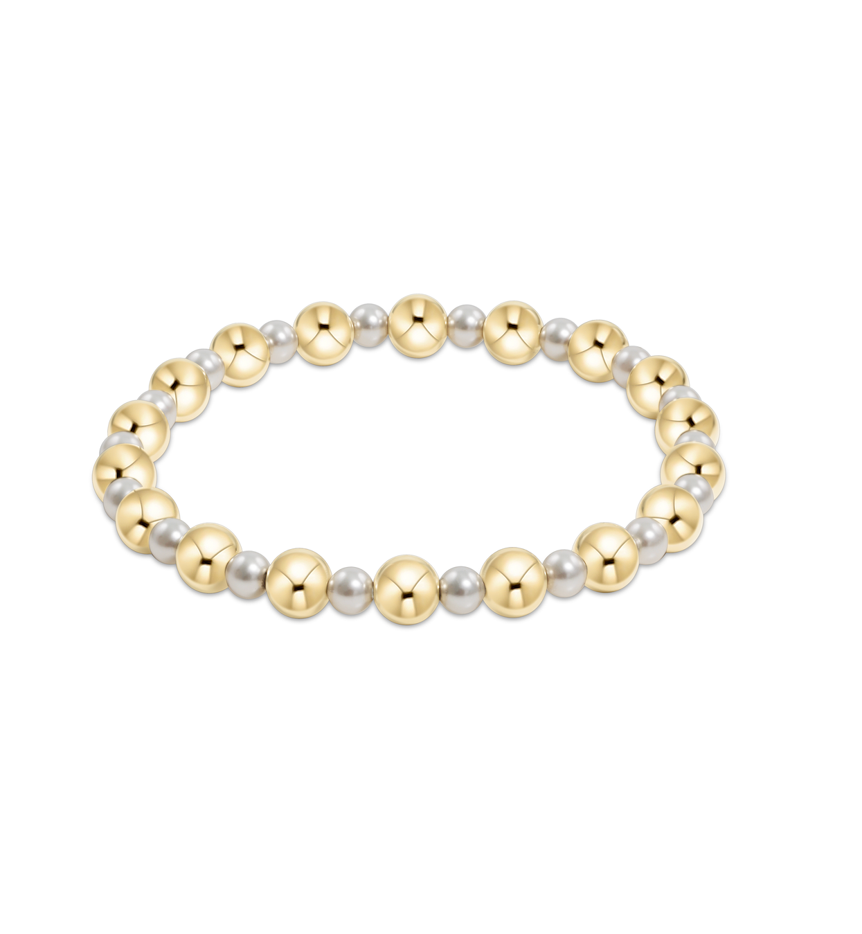 Enewton Pearl Grateful Pattern 4mm Bead Bracelet - 6mm Gold