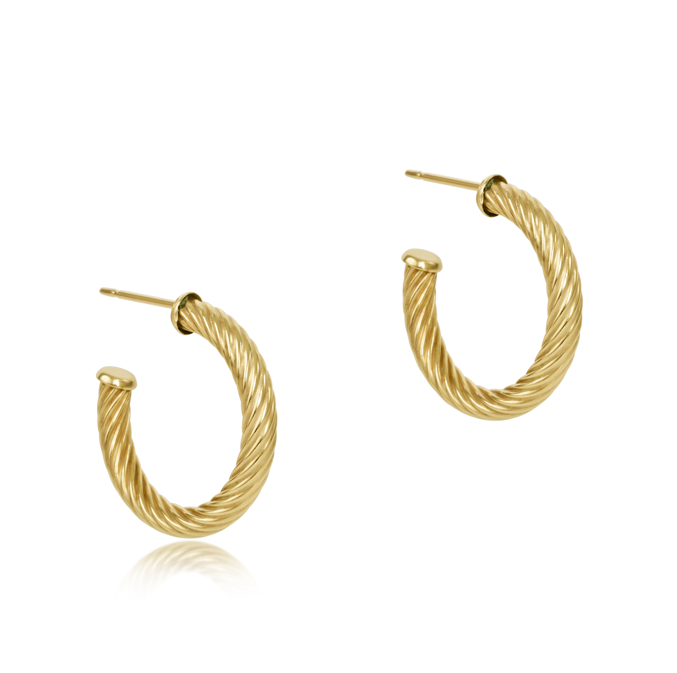 Enewton Round Gold 1.125" Post Hoop - 4mm Textured Twist