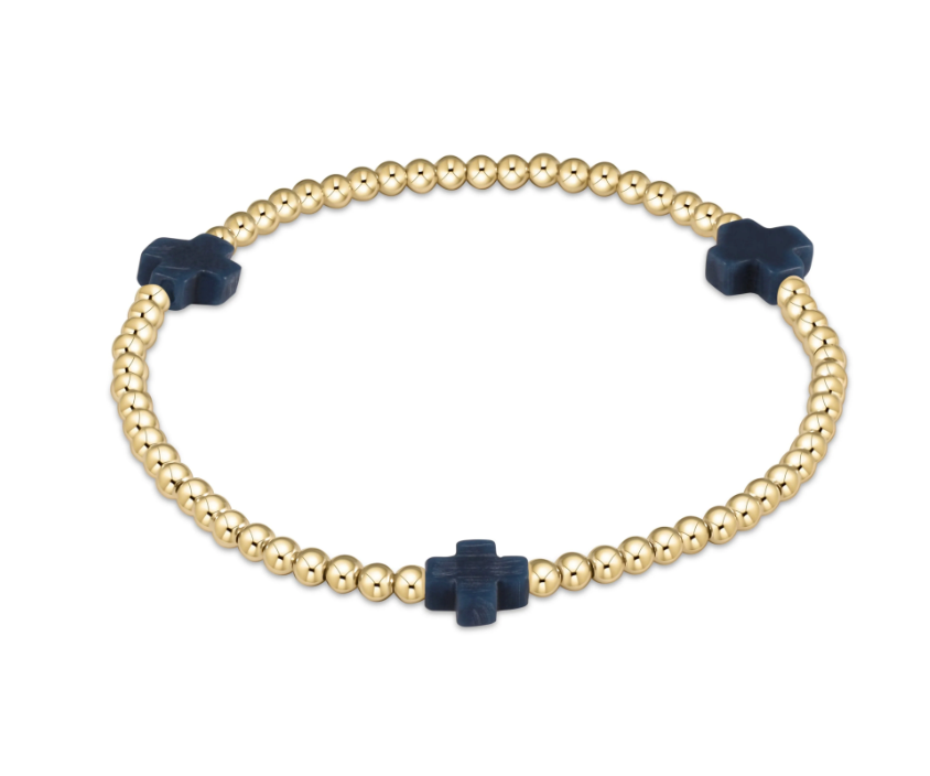 Enewton Extends Signature Cross Gold Pattern 3mm Bead Bracelet