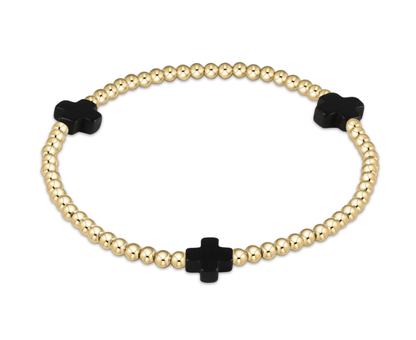 Enewton Extends Signature Cross Gold Pattern 3mm Bead Bracelet