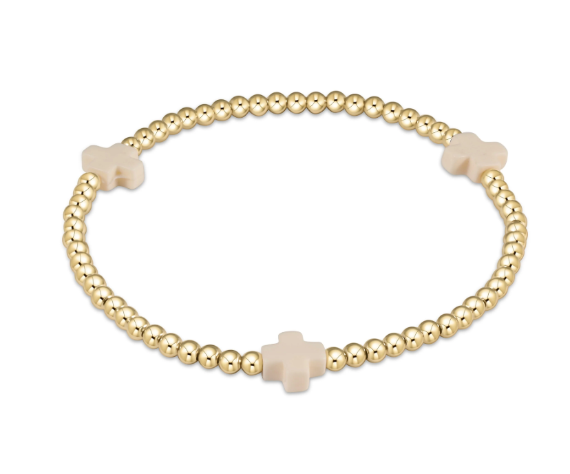 Enewton Extends Signature Cross Gold Pattern 3mm Bead Bracelet