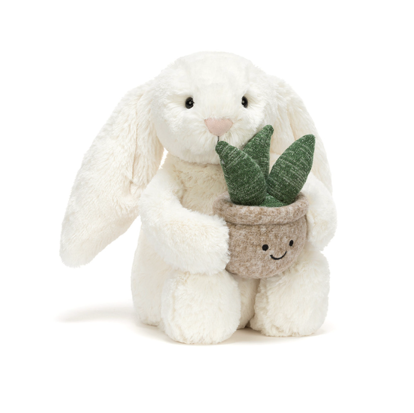 Jellycat - Cream Bunny with Plant