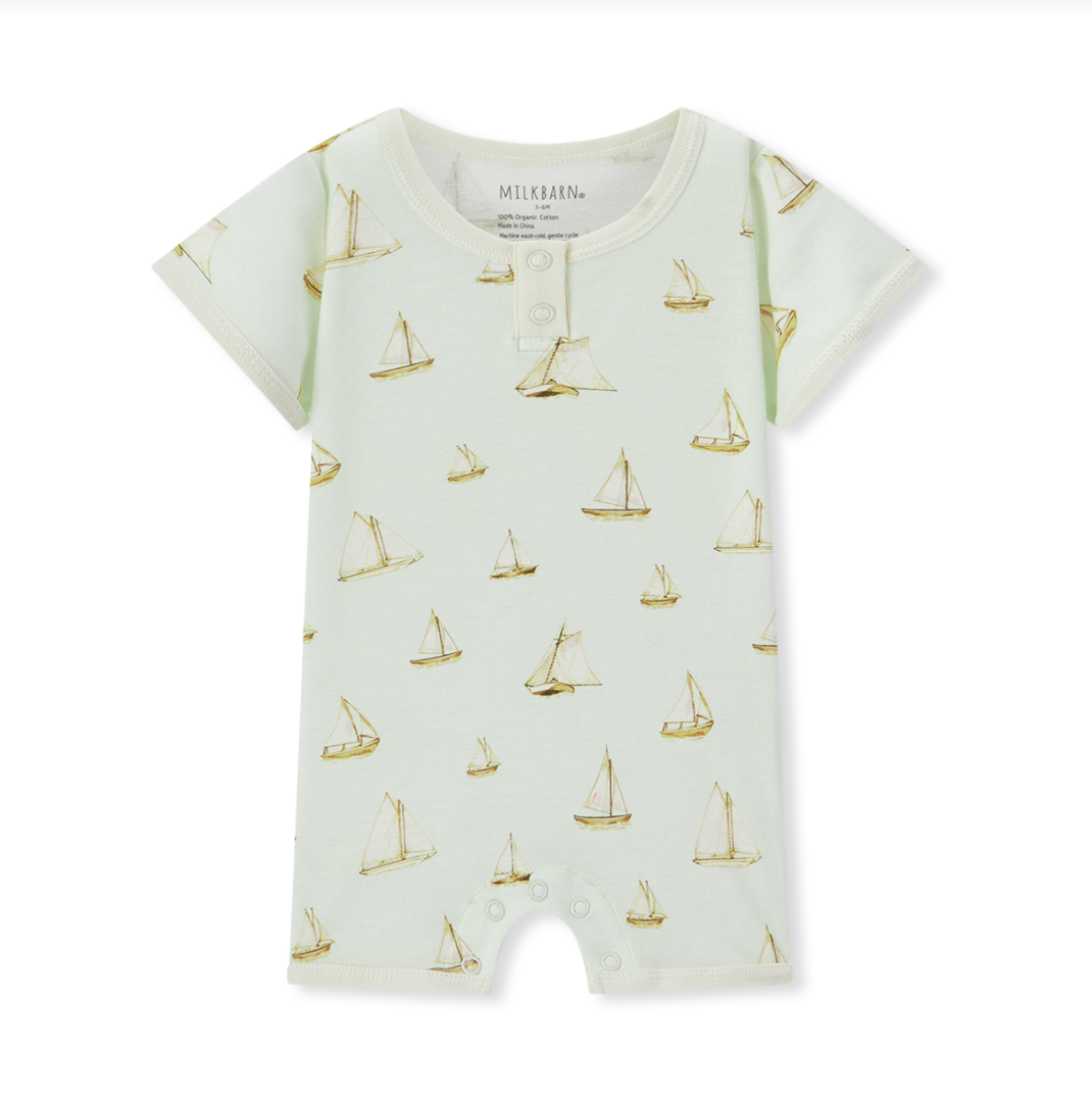 Organic Cotton Shortall Sailboat Melody