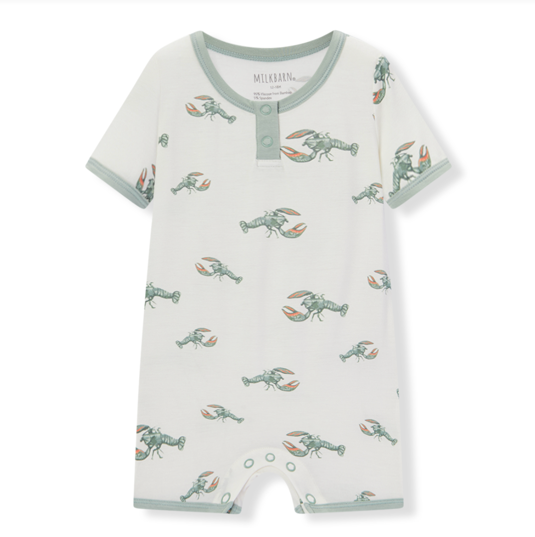 Luxe Stretch Shortall Mint Lobster 6-12 Months