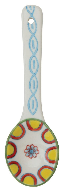 Skinny handle hand painted spoon