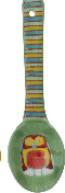 Skinny handle hand painted spoon