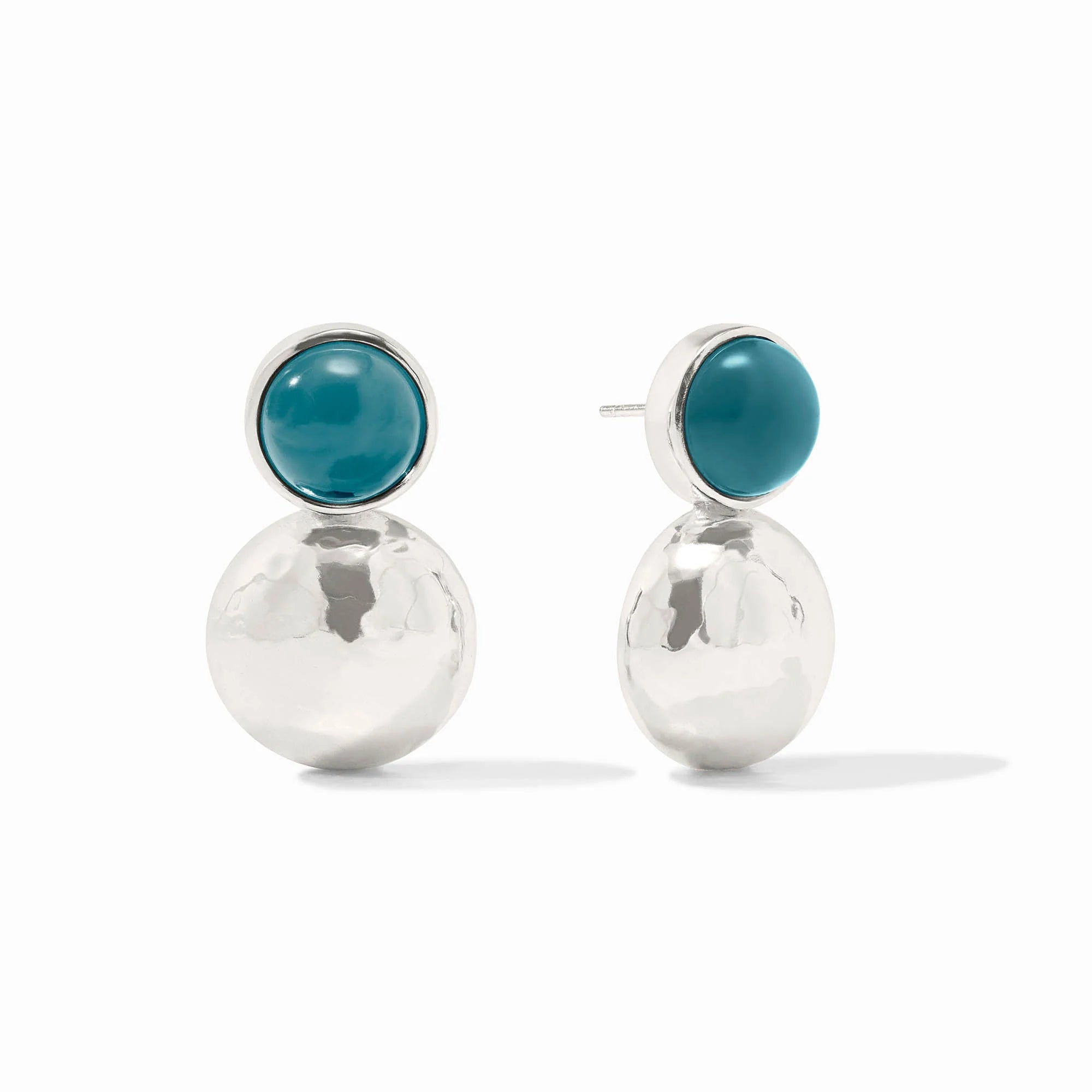 Solara Midi Earring- Silver/Iridescent Montana Blue