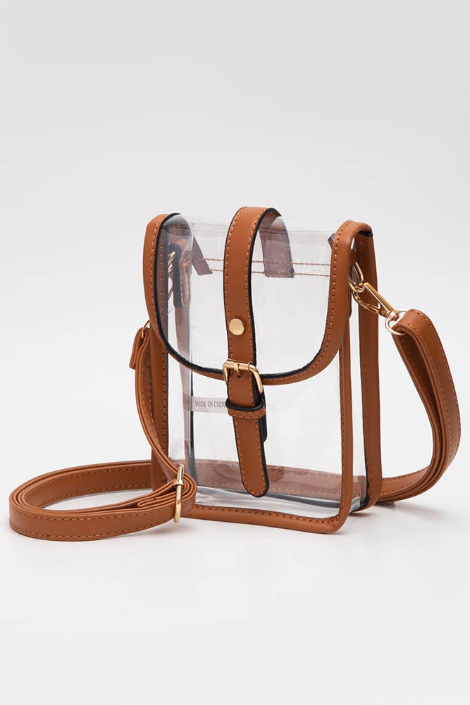 Clear Cross Body Stadium Concert Transparent Handbag: Red