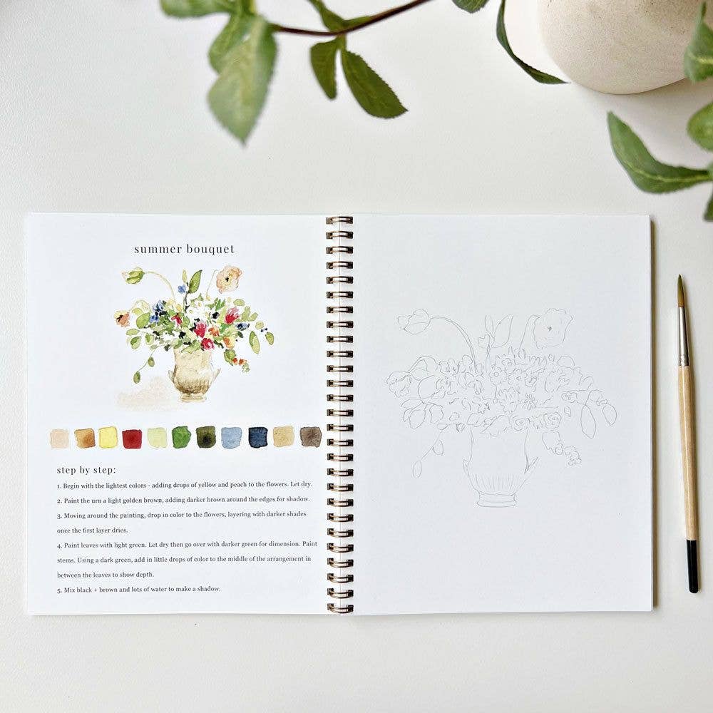 Bouquets Watercolor Workbook by emily lex