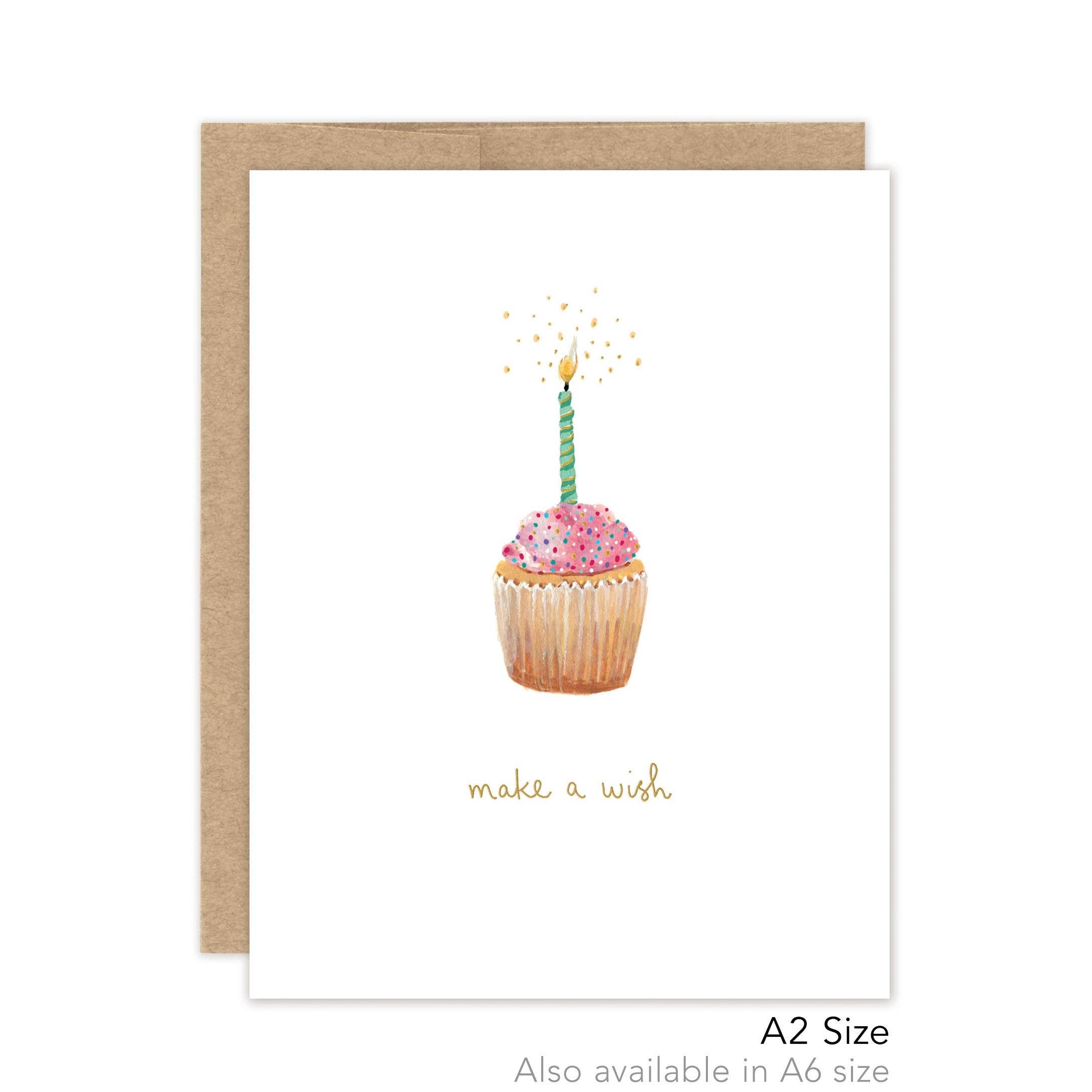 Make a Wish Cupcake Birthday - Luxe A2 Card