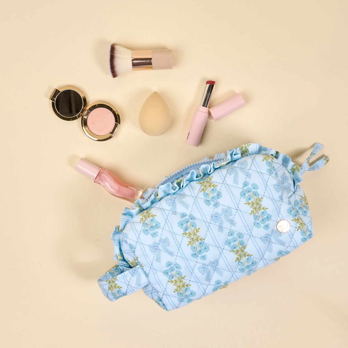 Essentials Quilted Cosmetic Pouch–Oh So Fancy Blue