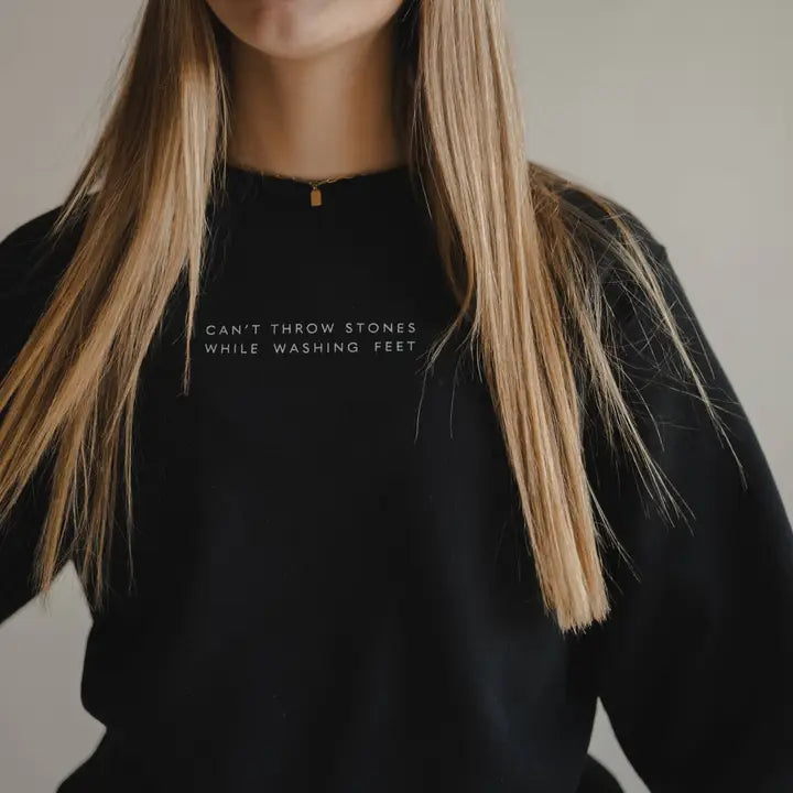 Can't Throw Stones Pullover - Black Pullover