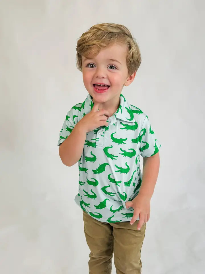 Blue Alligators - Short Sleeve Polo Shirt